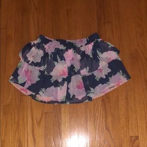 Blue and pink floral skirt•A&F